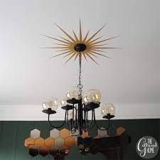 Diy Sunburst Ceiling Medallion Ikea Honefoss Mirrors Modern Ceiling Medallions Ceiling Medallions Sunburst Ceiling Medallion