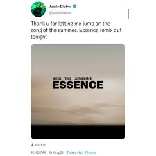On ig, justin thanked wiz and tems for letting him jump on the song of the summer. when bieber jumps on. Kvryli7xmz5ptm
