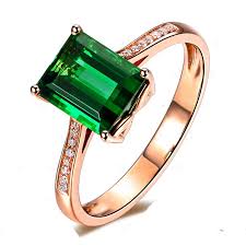 A mix of precious gems in this ring set in yellow takes on a warmer tone and exaggerates the center emerald's vibrant green hue. Luxurious 2 Carat Green Emerald And Diamond Classic Engagement Ring In Rose Gold Jeenjewels