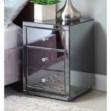 Vegas Smoke Mirrored Bedside Table Chest Mirror Furniture Mirror Bedside Mirror Bedside Table Mirrored Furniture