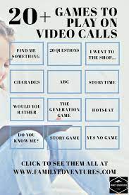 Games To Play On Facetime Fun Video Call Games Games To Play With Kids Fun Games For Adults Meeting Games