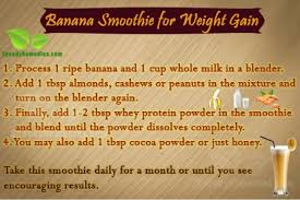 There is a reason why weight gainer shakes are popular among bodybuilders and underweight people who want to it is much easier to blend and drink a smoothie containing one banana, half an avocado, one serving of protein powder, two tablespoons of peanut. Kathy S Vintage Modern Recipes Banana Smoothie For Weight Gain