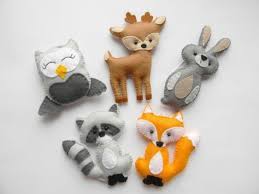 Woodland Stuffed Animals Woodland Decor Forest Animals Woodland Nursery Decor Woodland Ornaments Felt Fox Raccon Bunny Owl Sewing Stuffed Animals Woodland Ornaments Felt Fox