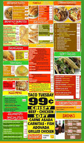 Got the fish tacos, and 2 of the 3 were extremely fishy. Julianito S Menu In Graham Washington Usa