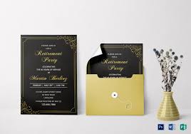 These colors are a classic choice for wedding invitations. Black Gold Retirement Invitation Design Template In Psd Word Publisher