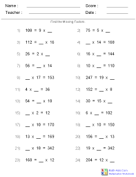 In this division and multiplication practice worksheet, students solve 35 problems by identifying the missing factors that should fill in the blanks to make the multiplication sentences correct. Missing Factor Different Formats Multiplication Worksheets Multiplication Problems Multiplication Worksheets Multiplication