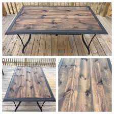 Repurposed Patio Table Turned Rustic After Glass Top Shattered Diy Patio Table Patio Table Redo Patio Table Top