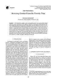Pdf Rescuing Gender From The Poverty Trap