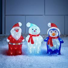 3er Set Led Weihnachts Acryl Figuren Innen Und Aussen Lights4fun In 2020 Weihnachtsdeko Beleuchtung Weihnachtsfiguren Led