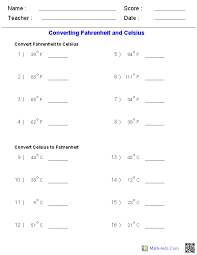 Converting Fahrenheit Celsius Temperature Measurements Worksheets Measurement Worksheets Worksheets Proportions Worksheet