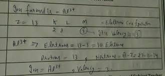 Periodic table basics learn how to use information from the periodic table to find the number of protons, neutrons, and electrons of an element. Atomic Number Of Aluminium Is 13 And Mass Number Is 27 Calculate Number Of Electrons Protons And Neutrons In The Ion Formed Represent The Ion What Will Be Its Valen Page 2 Of 4