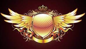Heraldic Golden Shield Vector Illustration Of Golden Heraldic Shield Or Badge W Aff Vector Illustration Heraldic Lencana Ilustrasi Ilustrasi Vektor