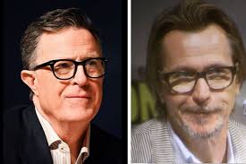 Gary Oldman loses it after Stephen Colbert replays his career highlights.  With fart sounds.