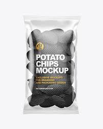 Download Bag With Corrugated Black Potato Chips Mockup In Bag Sack Mockups On Yellow Images Object Mockups
