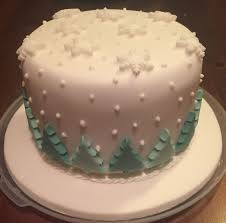 Christmas Cake With Trees And Snowflakes And Royal Icing Snow Simple But Effective Christmas Cake Designs Christmas Cakes Easy Christmas Cake Decorations