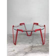 Is there a red and blue coffee table? Red Metal Coffee Table In The Style Of Jean Royere Chairish