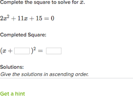 Definition of 'completing the square'. Completing The Square Practice Khan Academy