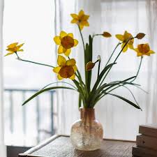 Prostrate stems, 3 oblong leaflets per leaf. Yellow Faux Daffodil Flower Stem 19 Tall Rusticreach