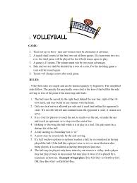 Double hoop basketball court, volleyball court, 4 ping pong tables, and a variety of board games are available for your enjoyment. Volleyball Rules Pdf