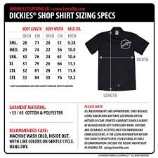 Dickies Shirt Size Chart Rldm