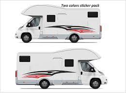 Two Colors Sticker Set Vinyl Graphics Decals Camper Caravan Horsebox Van Decor Gruzoviki