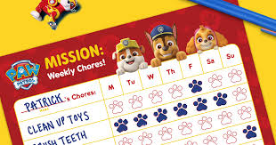 Paw Patrol Chore Chart Nickelodeon Parents