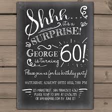 Invitation Surprise 60th Birthday Party Ideas For Mom Surprise 60th Birthday Invitation Chalkboard Invitation Surprise Party Cha Surprise Party Invitations 60th Birthday Invitations 60th Birthday Party Invitations