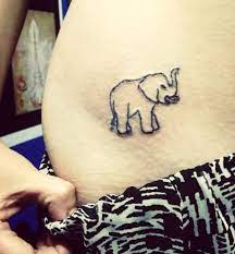 Elephant Hip Tattoo Trunk Up For Good Luck Elephant Tattoo Simple Bambootattoo Tattoos Elephant Tattoos Trendy Tattoos