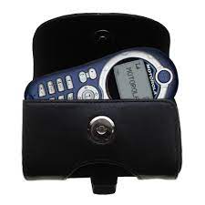 Gomadic Brand Horizontal Black Leather Carrying Case for the Motorola C116 with Integrated Belt Loop and Optional Belt Clip