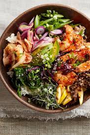 Shrimp And Kimchi Rice Bowl Recipe Recipe Rice Bowls Recipes Cooking Food