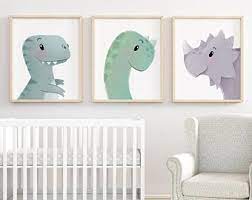 Unique Nursery Decor Set Of 6 Dinosaur Nursery Prints Etsy In 2021 Boys Room Wall Art Nursery Art Boy Art Wall Kids