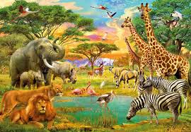 Amazon De Fototapete Wilde Tiere In Afrika 154i Grosse 366x254 Cm 8 Teilig Tier Kinder Lands Animaux Africains Illustrations Animalieres Dessin D Animal