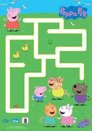 your little one can help peppa reach her friends at the end of this grassy maze toddler learning activities pig birthday party coloriage perroquet