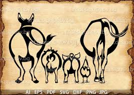 Vector Animal Farm Ai Eps Pdf Svg Dxf Png Jpg Download Etsy In 2020 Farm Animals Digital Image Donkey Images