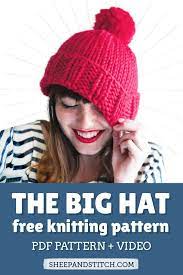 How To Knit A Chunky Hat For Beginners Sheep And Stitch Knitting Patterns Free Hats Beanie Knitting Patterns Free Knitted Hat Patterns Free Women