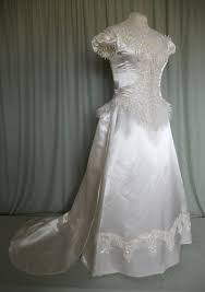 Neo Victorian Style Cream Satin Wedding Dress 650 00 Via Etsy Gorgeous Wedding Dress Beaded Wedding Gowns Wedding Gowns Vintage