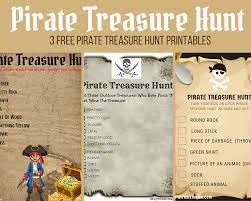 A treasure hunt can be done for someone's birthday, on holidays or just for fun. Pirate Treasure Hunt For Kids Free Printables