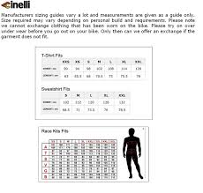 Cinelli Cycling Size Guide