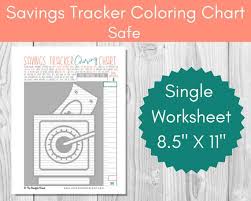 Savings Tracker Coloring Chart Safe Debt Free Charts Savings Thermometer Printable Savings Goal Tracker Budget Planner Money Planner