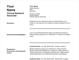 clinical research associate resume
