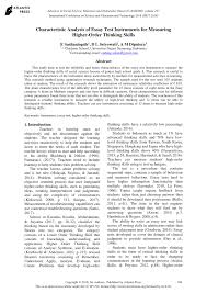 I hope this post helps you. Pdf Characteristic Analysis Of Essay Test Instruments For Measuring Higher Order Thinking Skills