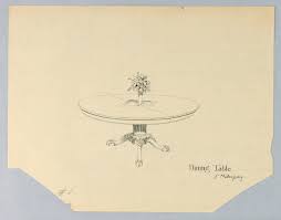 Hart round reclaimed wood pedestal extending dining table. File Drawing Design For A Dining Table Of Mahogany With A Flower Vase 1900 05 Ch 18680789 Jpg Wikimedia Commons