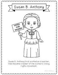 Susan B Anthony Coloring Page Susan B Anthony Women In History Womens History Month