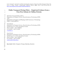 You can travel by direct bus or by train and ferry or may change departure time and will not be responsible if you miss the bus if. Pdf Public Transport Pricing Policy Empirical Evidence From A Fare Free Scheme In Tallinn Estonia