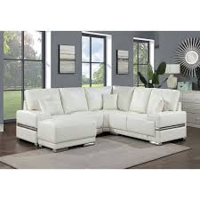 Furniture Of America Althea White Sectional With Ottoman