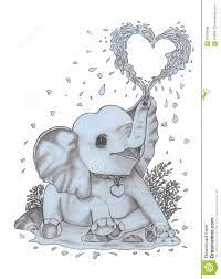 Baby Elephant Sprinkles Drops Of Joy And Happiness Stock Illustration Illustration Of Funny White 97278098