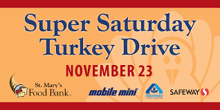 Today the bus was a bit late. 13th Annual Super Saturday Turkey Drive St Mary S Food Bank