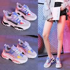 Platform Color Panel Lace Up Athletic Sneakers