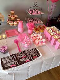 It seems that parents can't help but cause tons of these gender reveal parties are getting out of hand. Girls Side Of The Snack Table Gender Reveal Boy Or Girl Pink Baby Shower Bows Mustaches Baby Shower Snacks Baby Shower Food For Girl Baby Shower Snacks Boy