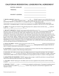The tenant will have rights of possession of the property after the lease begins and may only be vacated either at the end of the term or if they violate any of the lease provisions. Free California Residential Lease Agreement Pdf Ms Word